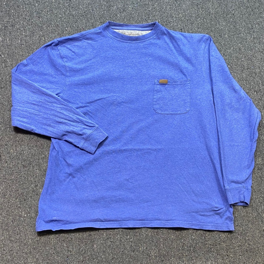 Pendleton Pocket TShirt Sz L Mens Blue Gorpcore Leather Tab Long Sleeve Tee